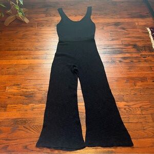 Free People Beach Vero Jumpsuit Romper Knit Cotton Linen Blend L VGUC boho